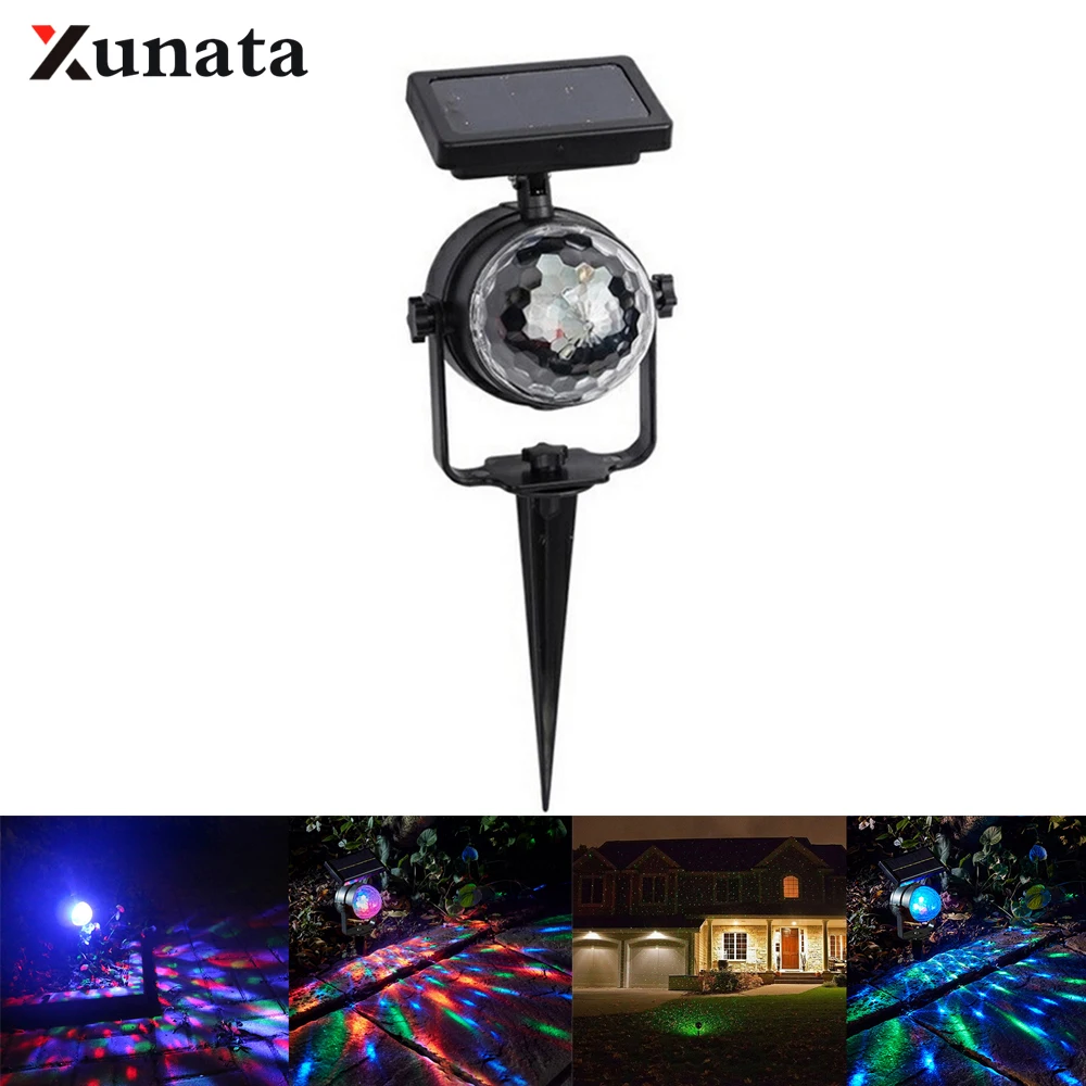 

Solar Light Rotary RGB Colorful Projector Lamp 6V Solar Garden Lawn Light Waterproof Outdoor Led Spotlight Home Exterior Decor