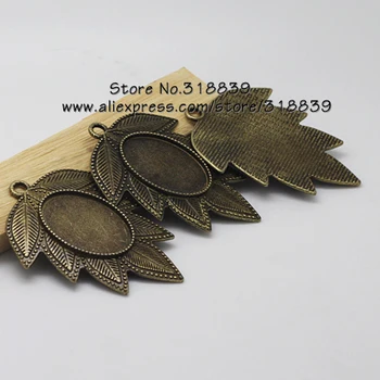 

Antique Bronze Metal Zinc Alloy Trendy Maple Leaf Oval Cabochon Pendant Setting Jewelry Blank Findings 18*25mm 10pcs 7536