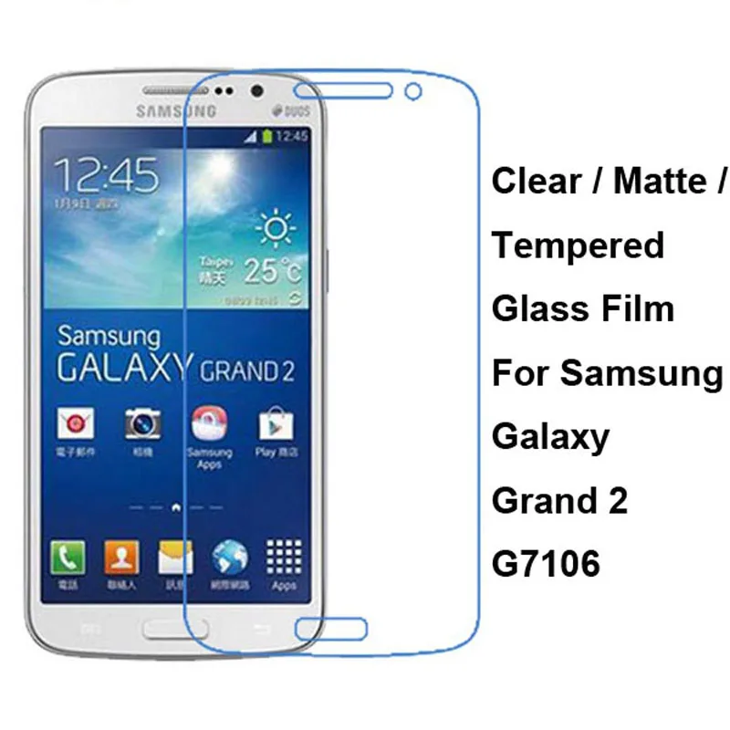 

New Tempered Glass / Clear / Matte Screen Protector Protective Film Protection Guard For Samsung Galaxy Grand 2 G7102 G7106