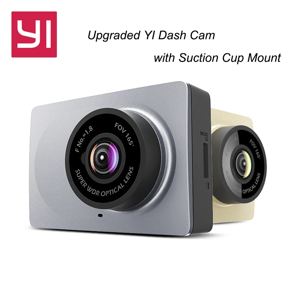 Upgraded International Edition Xiaomi YI Smart Car DVR WiFi Dash Camera with Suction Cup Mount