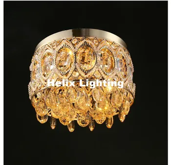 

Free Shipping Modern LED Ceiling Light Golden Crystal Ceiling Lamps Bedroom Balcony Aisle Lights LED Round Small Corridor Light