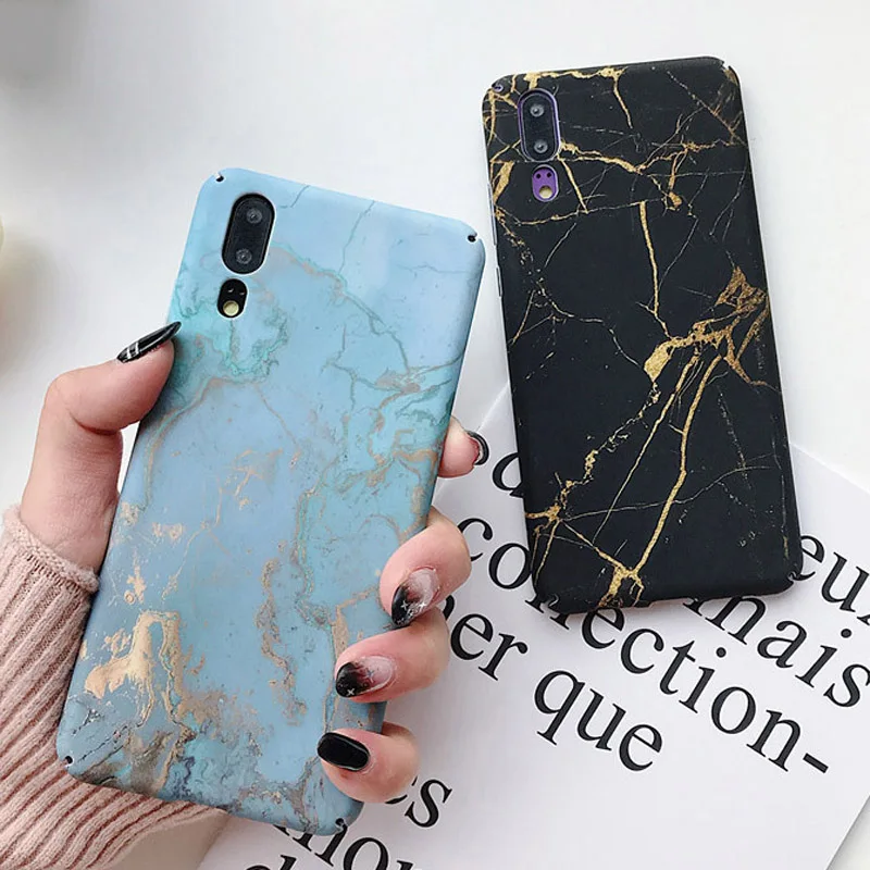

JASTER Gradient Marble Rainbow Phone Case For Huawei P30 Pro P20 Lite Mate 20 Pro Nova4 P Smart 2019 Matte Hard PC Full Cover
