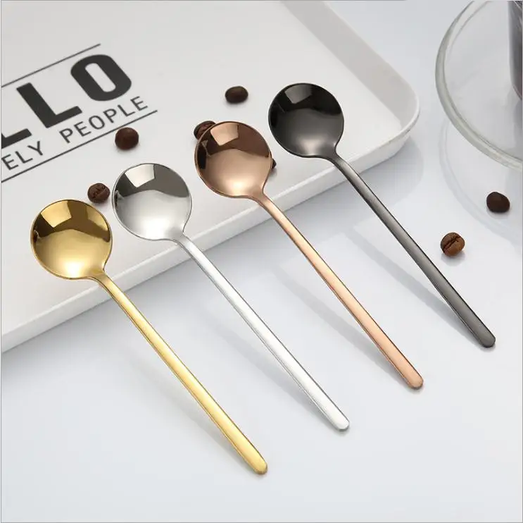 

10 PCS 13CM High Quality Tableware 18/10 Stainless Steel Tea Spoon Vintage small Spoons mini coffee spoon
