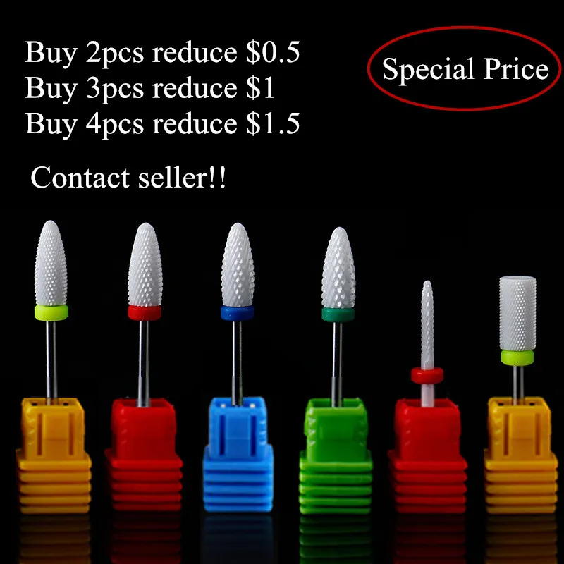 

2.35mm Milling Cutters Ceramic Nail Drill Bits Nail Files Manicure&Pedicure Electric Nails Art Tools Accessories Remove Polish