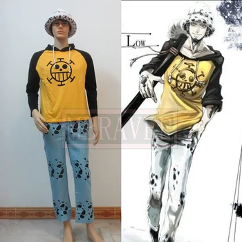 

Anime cosplay one piece Trafalgar Law cosplay Trafalgar Law costumes (Clothes + pants + hat)