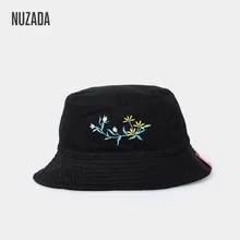 NUZADA, 4 цвета, Хлопковая женская шапка с вышивкой, двусторонняя, можно носить в рыбацком стиле, шапки весна-лето, Осенние