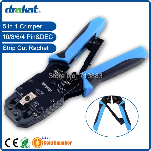 10 8 6 4 دبوس rj45 شبكة الهاتف العقص أداة
