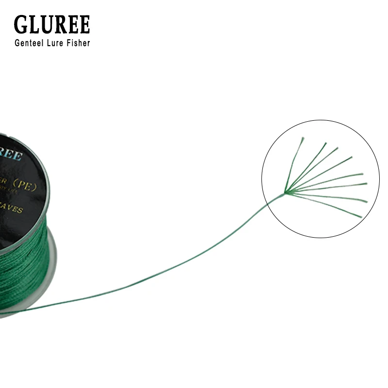 GLUREE 300 м/328 ярдов 8 стойки PE леска плетеная 100% многонитевая супер сильная