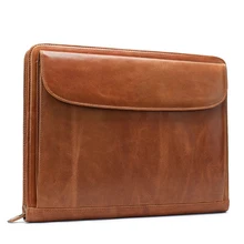 Doctual мужская сумка-Органайзер из натуральной кожи для Ipad, Роскошный деловой портфель для мужчин и женщин, сумка для ноутбука на молнии, чехол для офиса, сумка ручной работы