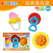Пластик игрушка, подарок для ребёнка разноцветный Прорезыватель для зубов Мороженое леденец в форме печенья 3 шт./компл