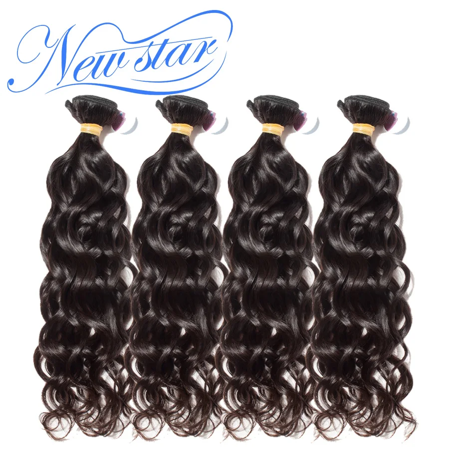 

New Star Hair Brazilian Natural Wave Hair Weaving 4 Bundles Deal Thick Extension 100% Unprocessed Virgin Human Hair Weave