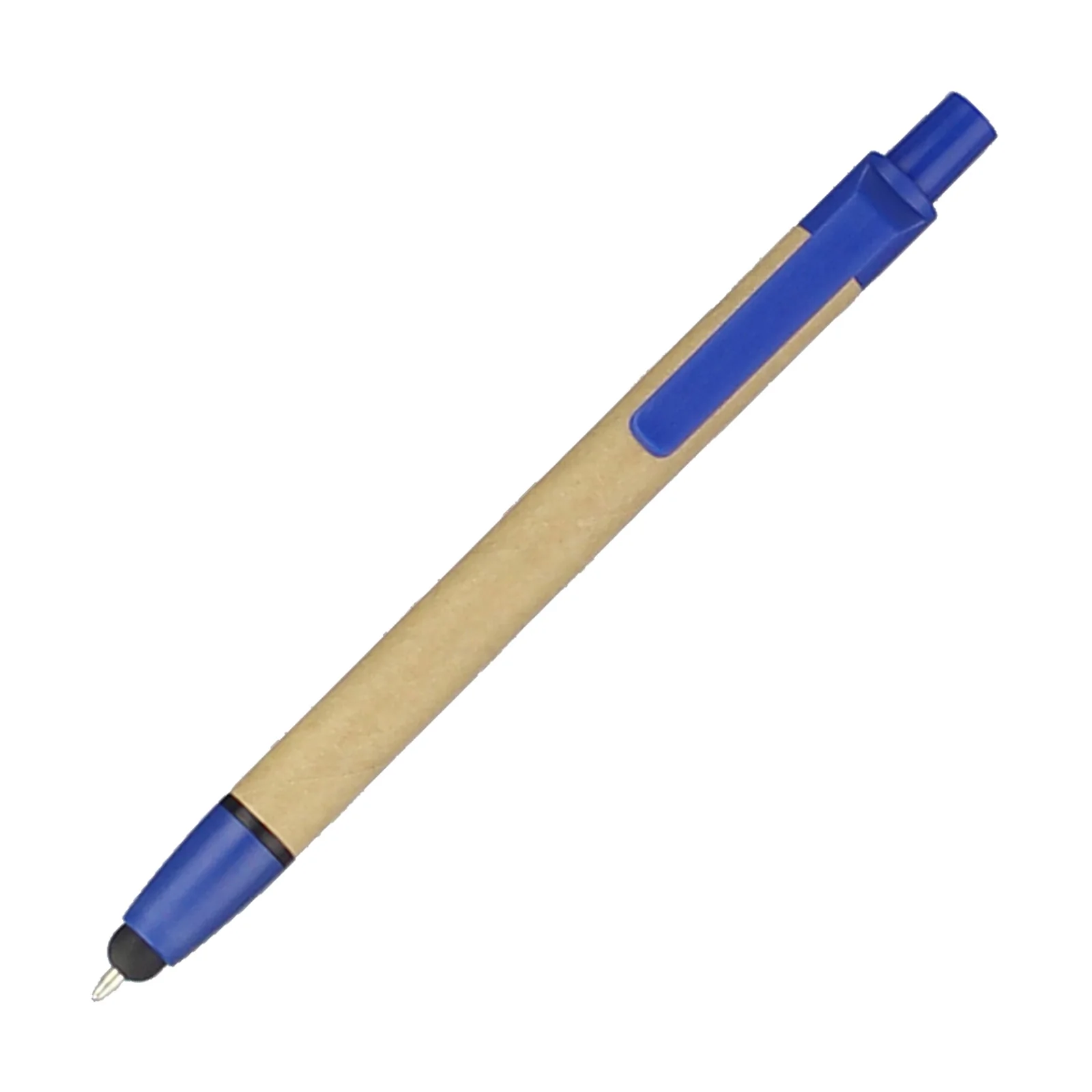 2 в 1 стилус эко бумажная шариковая ручка, зеленая шариковая ручка с сенсорным экраном, индивидуальный рекламный логотип подарок, для смартфона - Цвет: blue