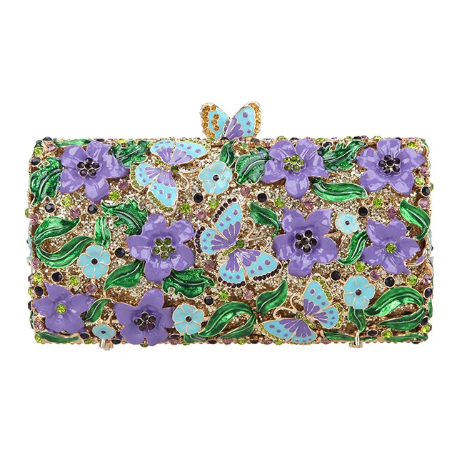 Fawziya бабочка клатч цепи кошелек коробка клатч вечерние сумки - Цвет: Violet