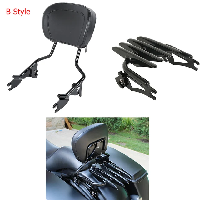 Motorcycle Detachable Backrest Sissy Bar Luggage Rack For Harley Davidson Touring Road King Street Glide Road Glide CVO FLTRXS 2014-2024 3