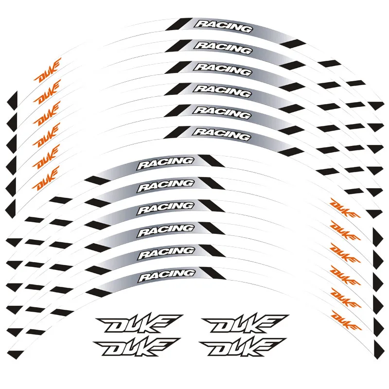 Motorcycle front and rear wheels Edge Outer Rim Sticker Reflective 