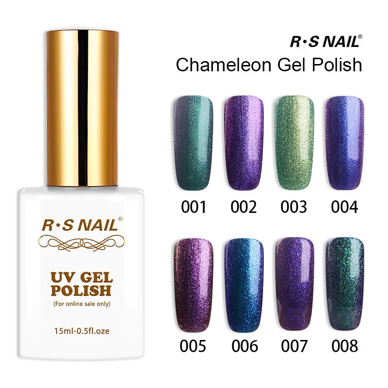 

RS NAIL Glitter Gel Nail Polish Esmalte Permanente Chameleon Series Gellak Vernis Semi Permanent Color UV Gel For Nail 15ml
