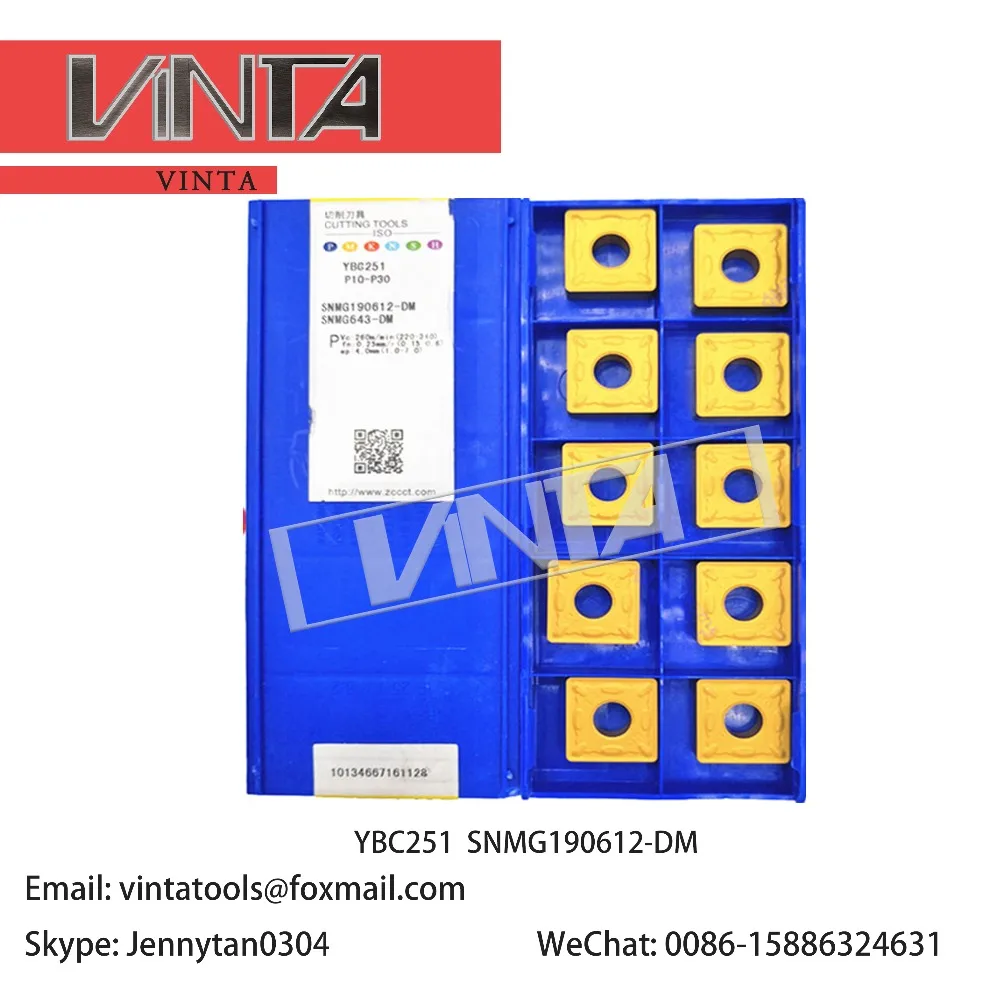 

high quality 10pcs/lots YBC152 YBC251 YBC351 YBC151 YBM251 SNMG190612-DM cnc carbide turning inserts