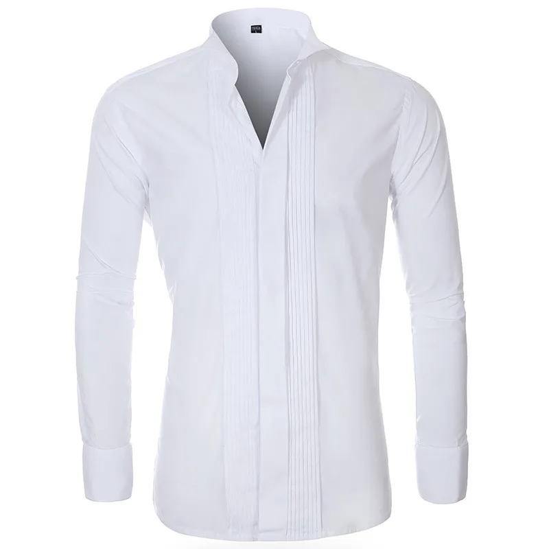 2022 New Fashion Groom Tuxedos Shirts Best Man Groomsmen White Black or Red Men Wedding Shirts Formal Occasion Men Shirts