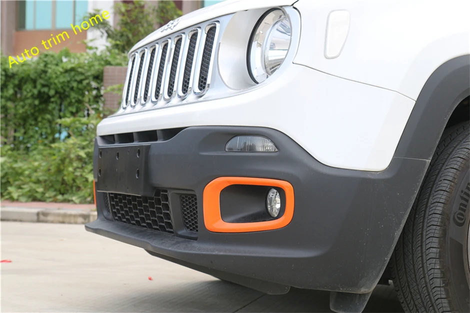 Lapetus For Jeep Renegade 2015 2016 2017 2018 ABS Front Bumper Fog Light Lamp Molding Garnish