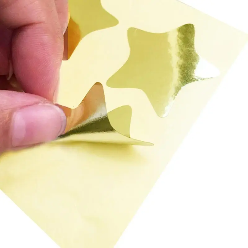 Brilhante-material de Professor Adesivos em Forma de Estrela de Ouro-0.75 Professor Criou Recursos Grandes Polegada-folha Metálica 5 Professor criou recursos grandes adesivos em forma