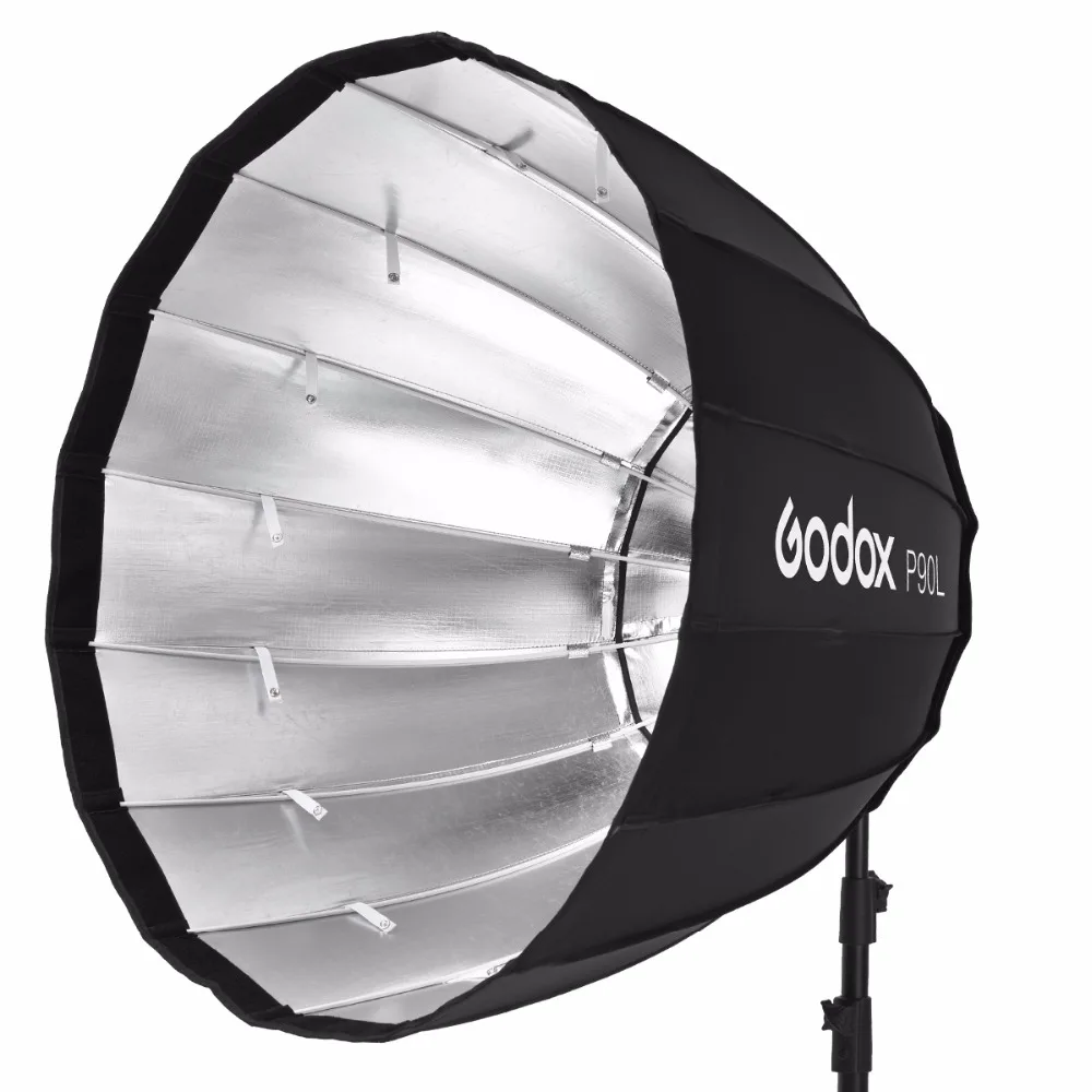 Софтбокс Godox с глубоким параболическим креплением Bowens P90L 90 см 3" для студийная вспышка Speedlite Отражатель софтбокс для фотостудии