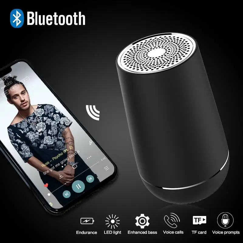 Y5 Bluetooth Динамик металлический Портативный супер бас Беспроводной Динамик Bluetooth5.0 3D громкий Динамик микрофон Hands-Free наушники-вкладыши TWS с TF AUX слот Поддержка