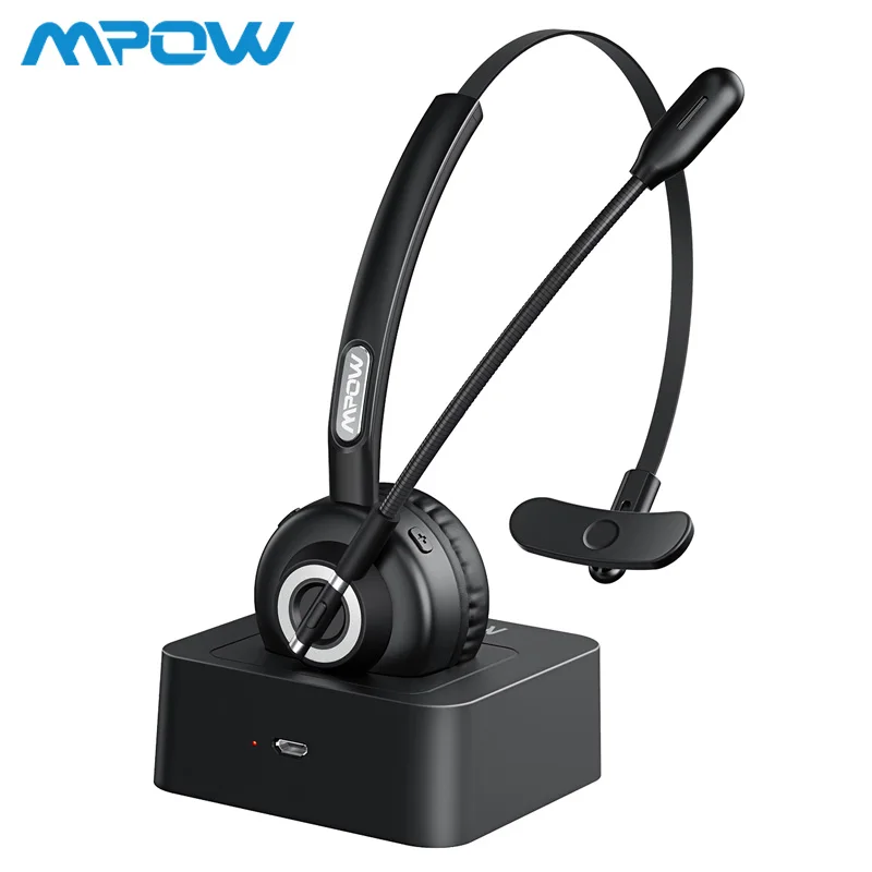 

Mpow TH1 Bluetooth Wireless Earphones With Charging Dock For Driver Call Center Cell Phones 17 Hours Talking Time Mute Function