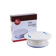 28 см Пластиковый Вращающийся поворотный стол торта противоскользящая круглая подставка для торта вращающаяся подставка для украшения торта свадебный десертный стол на день рождения