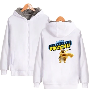 

Pikachu Detective popular warm Parkas cartoon printed cute long sleeve casual style