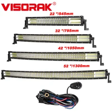 VISORAK 22 32 42 5" четыре ряда прямой изогнутый СВЕТОДИОДНЫЙ светильник 4x4 4wd внедорожный светодиодный бар для автомобиля лодки 4WD 4x4 грузовик внедорожник ATV Jeep