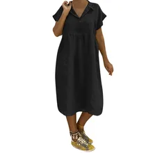 JAYCOSIN летнее женское платье размера плюс с коротким рукавом, свободное одноцветное вечернее платье с v-образным вырезом, длинное кружевное летнее платье, vestido de festa