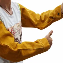 Кожа термостойкие сварочные рукава кнопка закрытия безопасности работы искробезопасная Защита руки