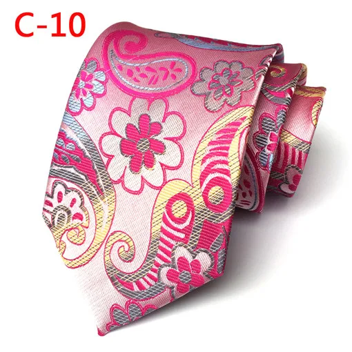 Lingyao Новое поступление 8 см галстук элегантные свадебные галстук для жениха Розовый и красный цвет с Пейсли Цветочный (из 2400 стежков