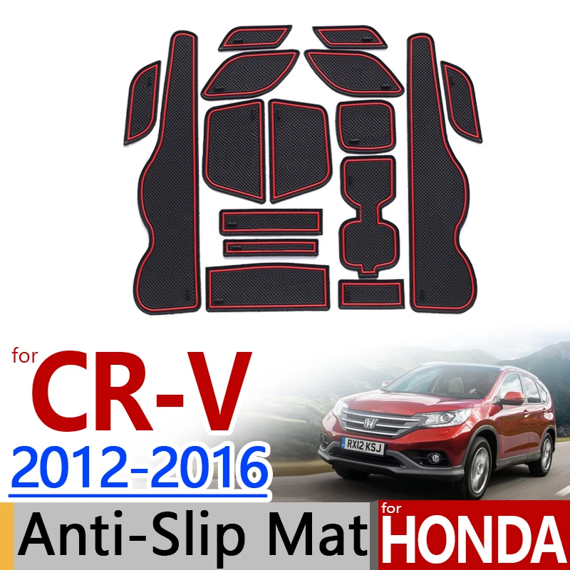 Для Honda CR-V 2012- противоскользящие резиновые чашки Подушки двери Коврики 3 цвета CRV CR V 2013 Интимные аксессуары стайлинга автомобилей Стикеры