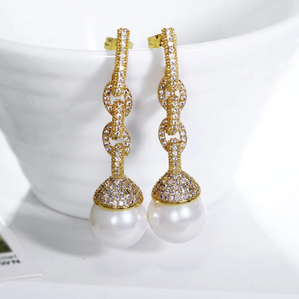 Buy New Look Top quality Fashion Jewelry Luxury Imitation Pearl earrings Made