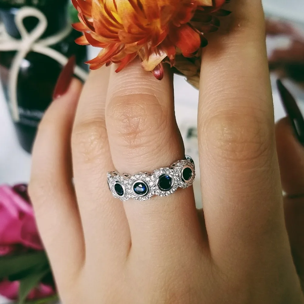 Buy Original solid Sterling Silver Ring Finger eternity ring for Women Jewelry