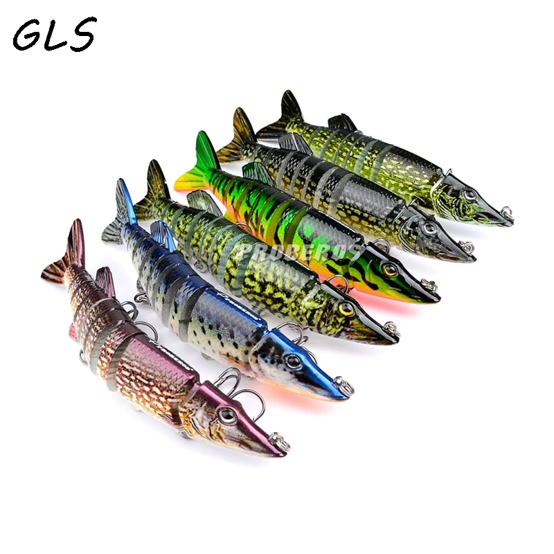  6 color Lifelike Pike Muskie Fishing Lure fish swimming Treble Hook Fishing Tackle