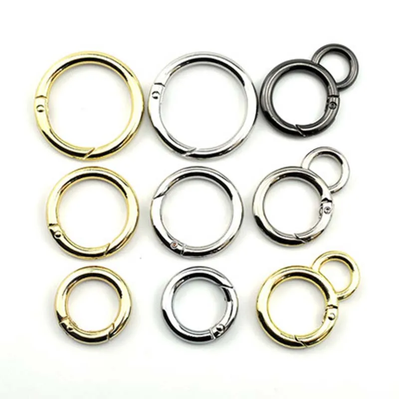

2PCS Metal Button Circle Buckle Ring Luggage Hardware Accessories Ring Buckle Spring Ring Bag Decorative Buckle Round Button