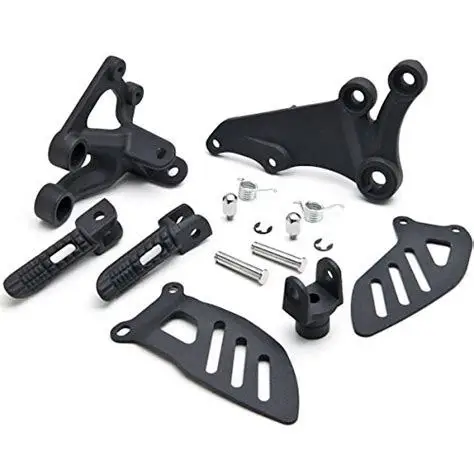 

For 06-10 Suzuki GSXR600 GSXR750 GSXR 600 750 Front Footpegs Foot pegs Footrest Rests Pedals Bracket BLACK SILVER 2006 2007-2010