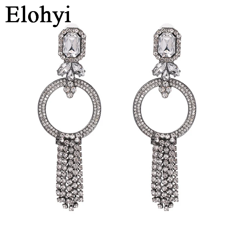 

ELOHYI New Boheimia Retro Women Geometric Crystal Glass Statement Earrings For Women Party Jewelry Christmas Gift Wholesale