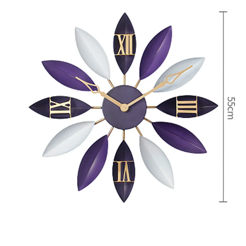 Скандинавские электронные часы римские цифры настенные часы детская спальня Средиземноморский Прованс тишина лодка лист настенные часы x2117 - Цвет: Фиолетовый