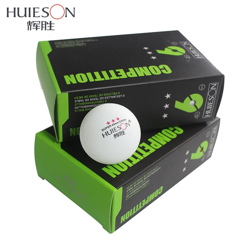 Huieson High Quality 3 Star Ping Pong Balls 40mm Diameter 2.9g Table Tennis Ball for Competition Training 6Pcs/Pack