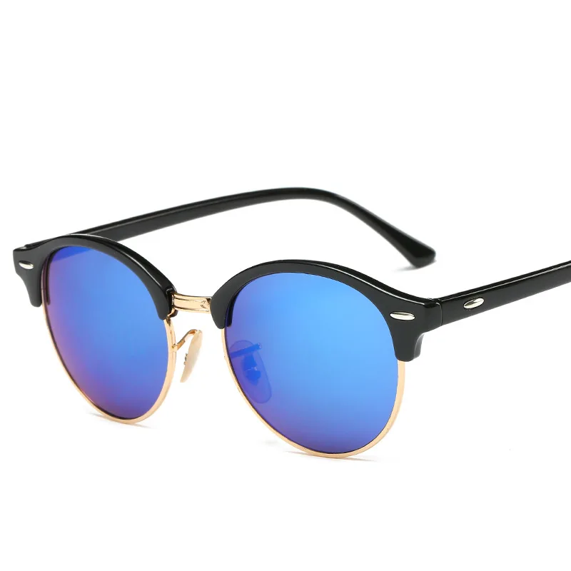 Солнцезащитные очки женские популярные брендовые дизайнерские ретро мужские Летние Стильные Солнцезащитные очки с заклепками в оправе красочные покрытия оттенков - Цвет линз: C2