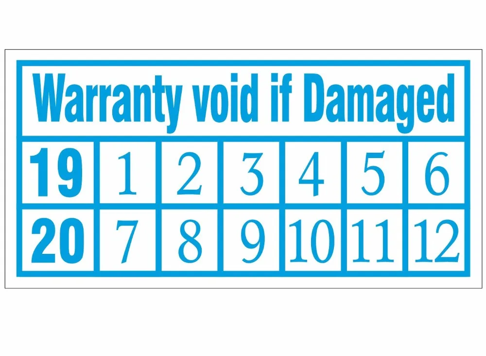 1000 шт./лот 2x1 см разрушительный гарантийный герметизирующий стикер, если он поврежден, с годами и месяцами, пункт № V14
