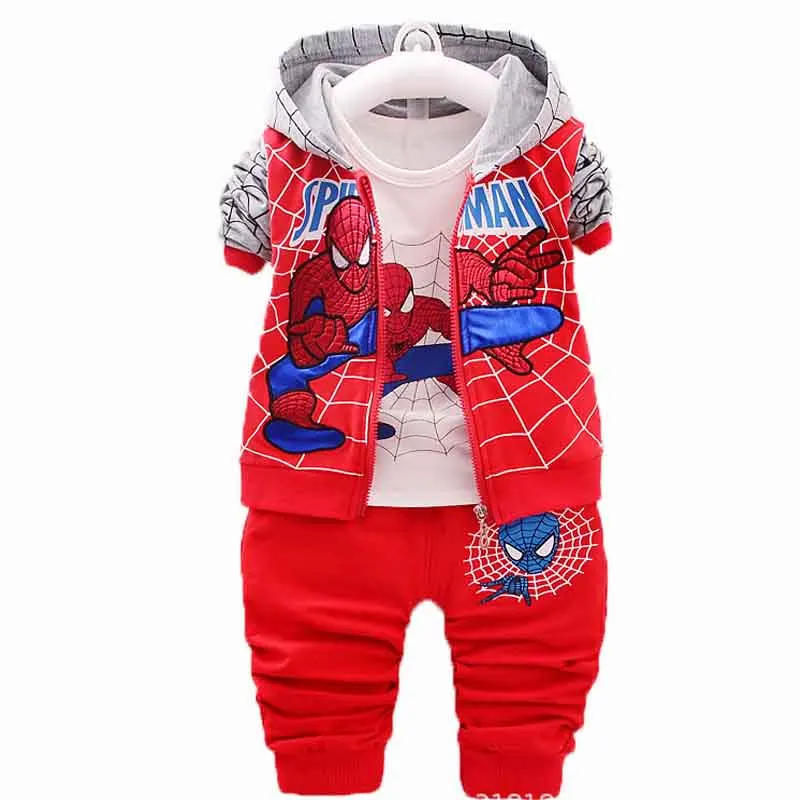 

Boy winter suit cotton hooded jacket long-sleeved jacket pattern exquisite embroidery children's sports thickened three-piece