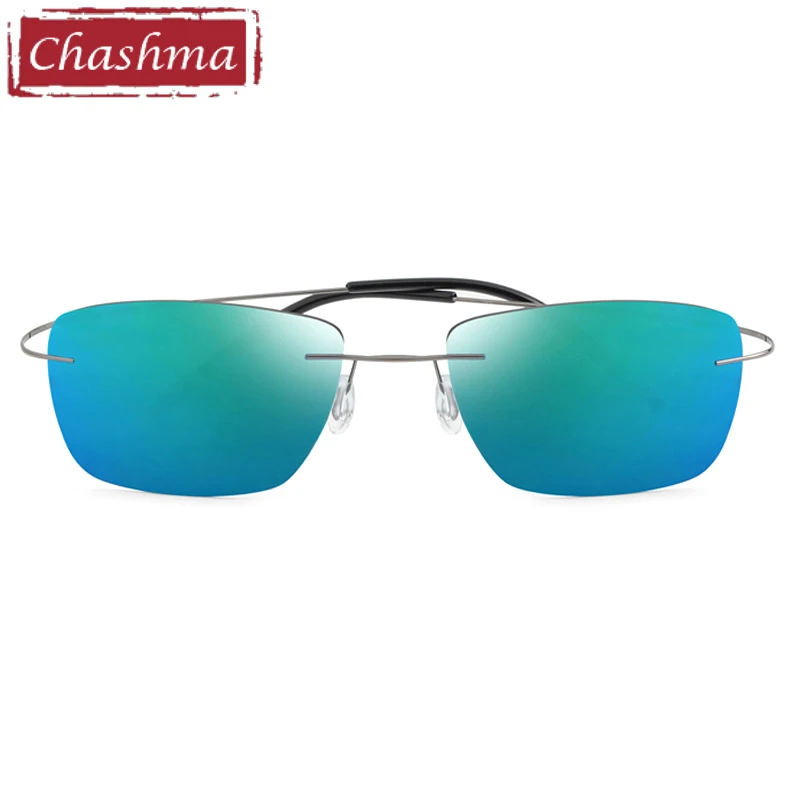 Stainless Steen Prescription Sunglasses Polarized Men Mirror Coating UV 400 Lens Anti Glare Rimless Glasses Women Myopia Glass