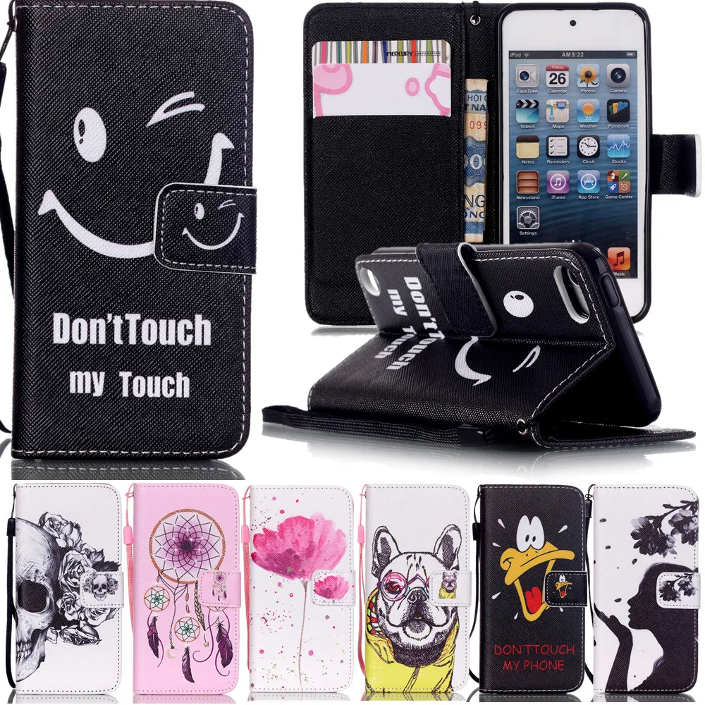 Flip Leather Case For Apple iPod Touch 5 6 Luxury Cover Wallet Phone