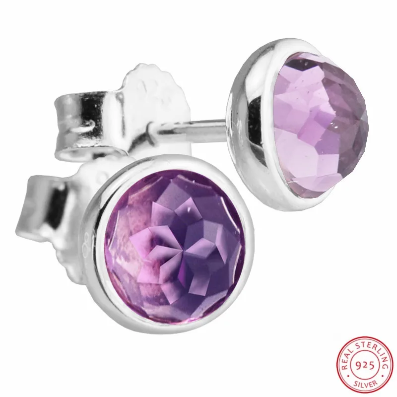Женские серьги гвоздики в виде капель аметиста серебро 925 пробы|stud earrings|earrings