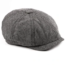 HT1352 восьмиугольная кепка в западном стиле, винтажная Кепка на весну-осень для женщин и мужчин, берет, Классическая модная полосатая Кепка на плоской подошве, берет для женщин