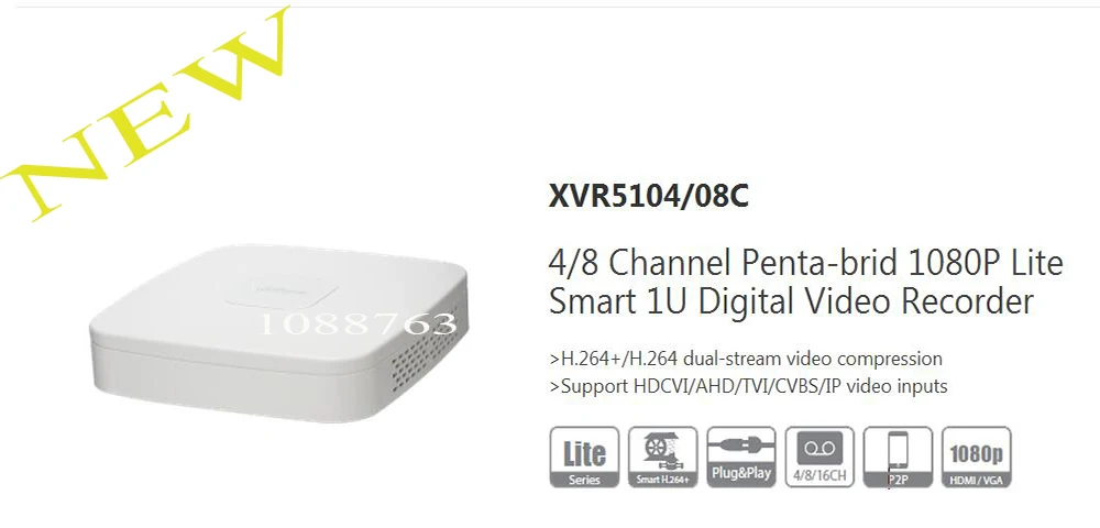 

In Stock DAHUA 4/8 Channel Penta-brid 1080P Lite Smart 1U Digital Video Recorder Without Logo XVR5104C/XVR5108C